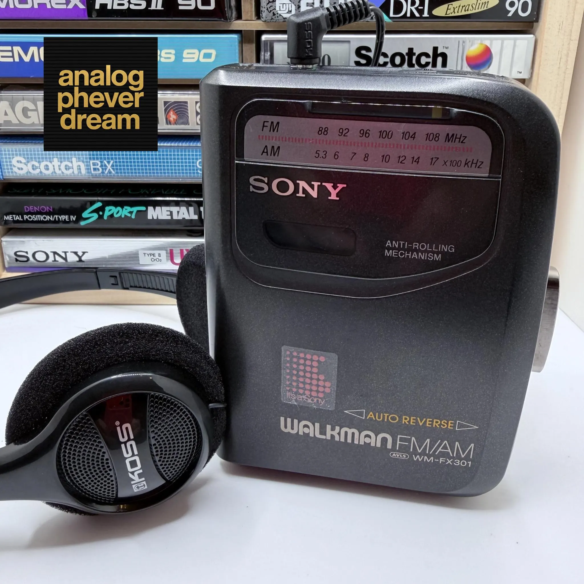 Restored Mint 1994 Sony WM-FX301 Cassette Walkman; Fully Serviced: Free Cassette + Headphones