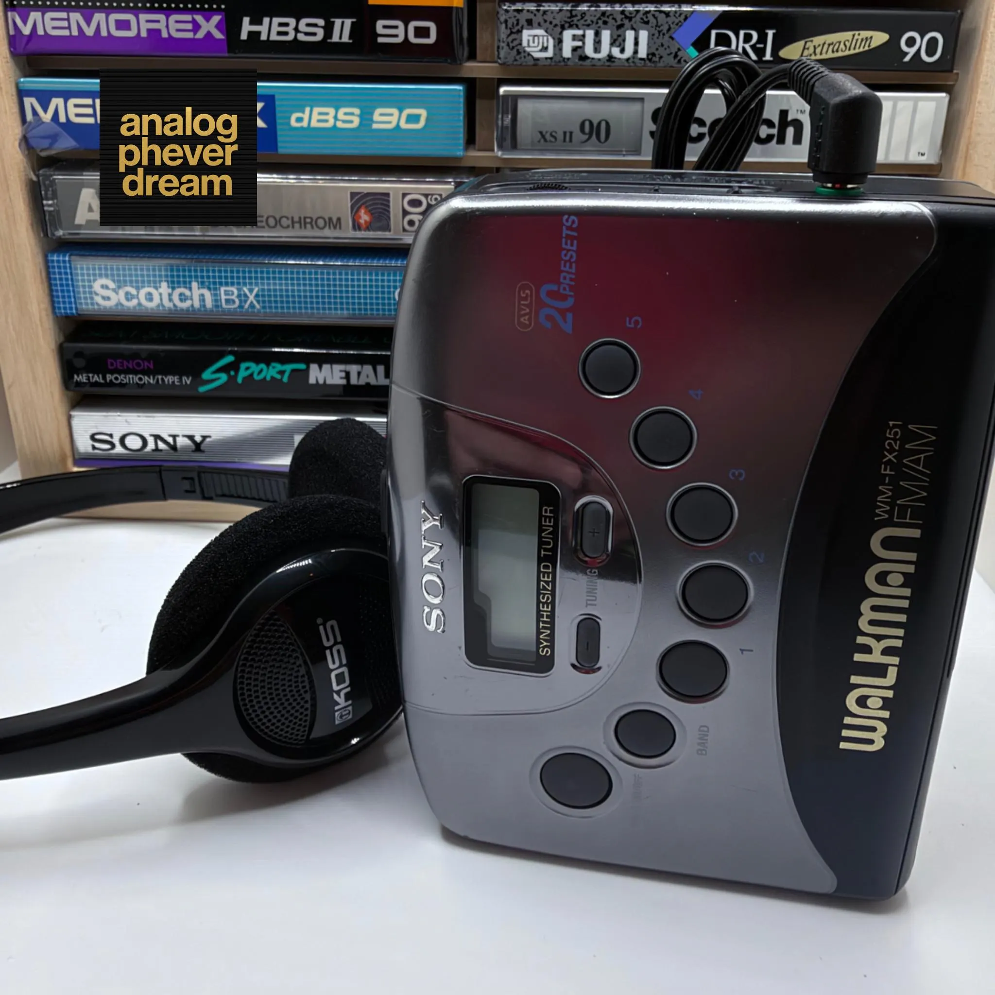 Restored 1997 Sony WM-FX251 Cassette Walkman; Fully Serviced: Free Cassette + Headphones