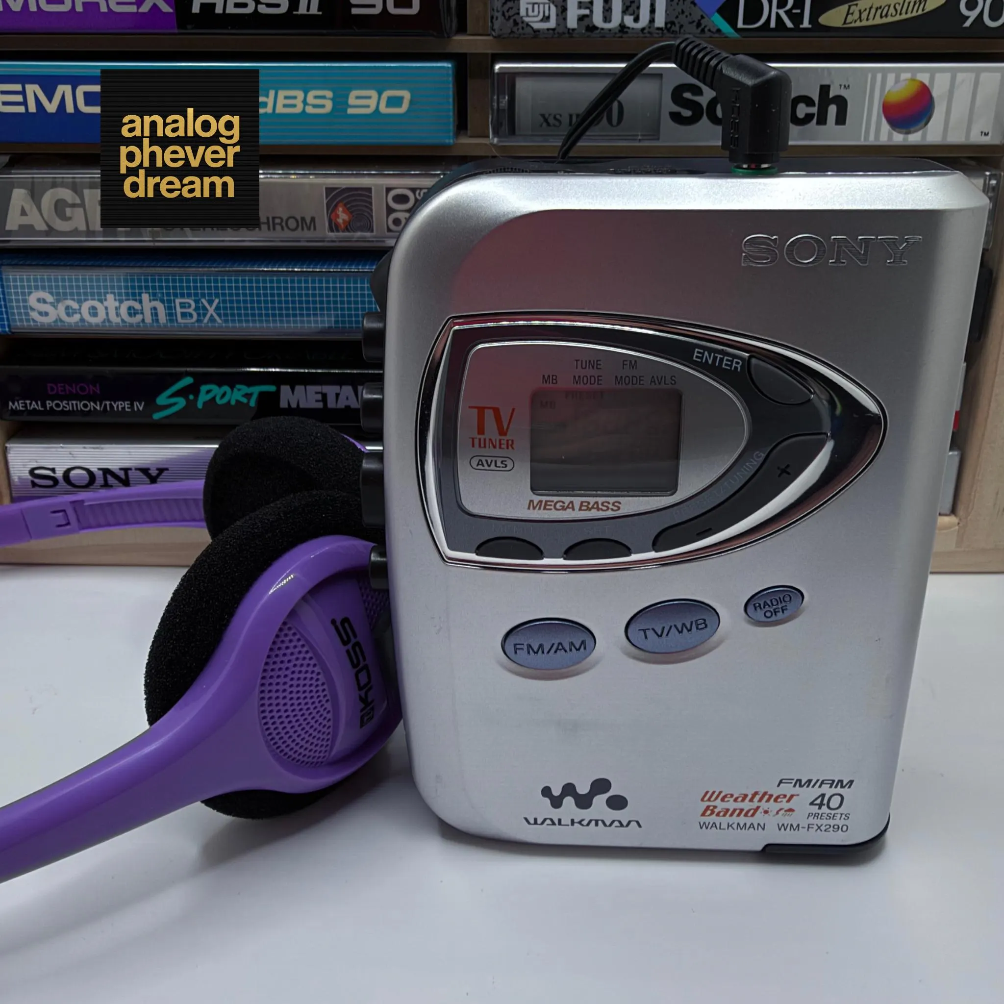 Restored Mint 2004 Sony WM-FX290 Cassette Walkman; Fully Serviced: Free Cassette + Headphones