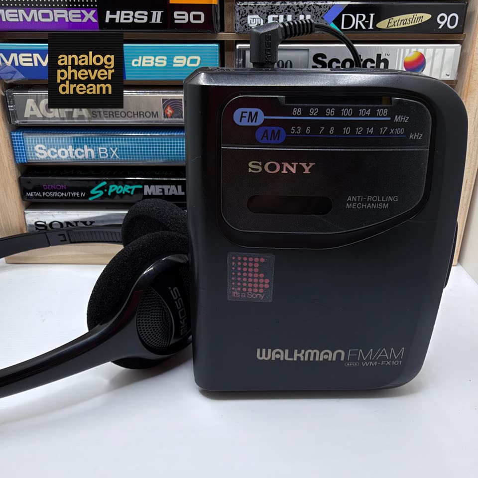 black survivor series 1994 sony wm-fx101 cassette walkman with cassette and headphones