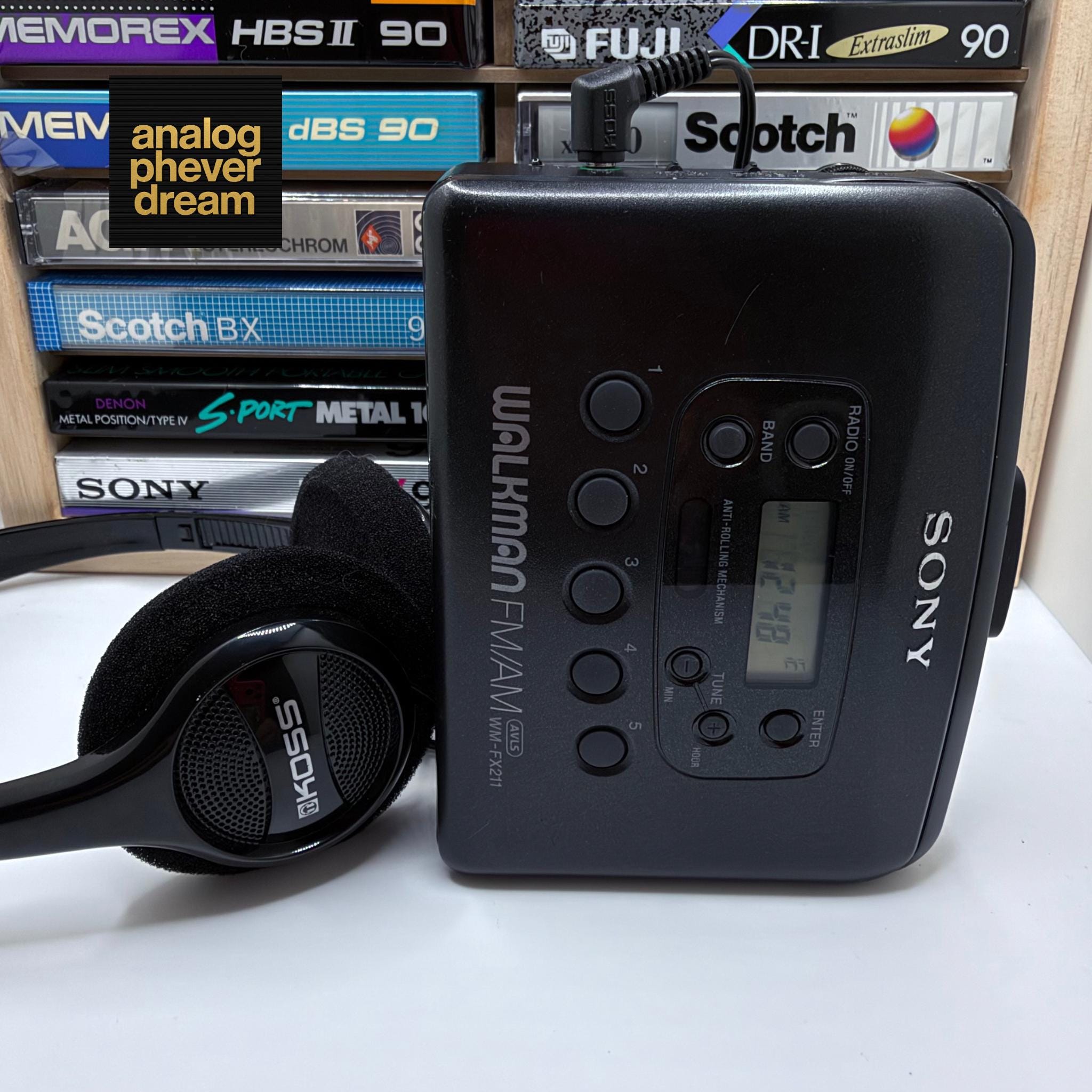 fantstic 1995 SONY wm-fx211 cassette walkman; fully restored/serviced: free cassette + headphones
