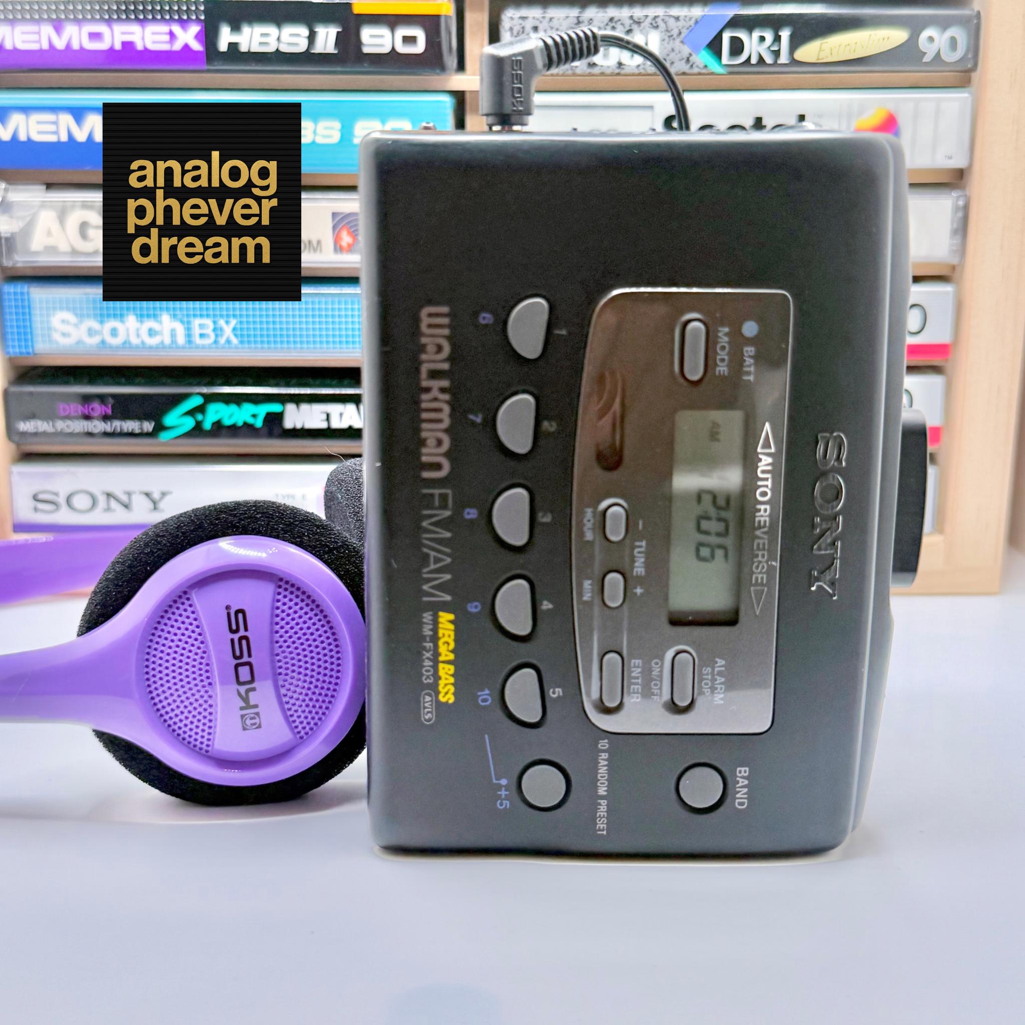 mint 1994 SONY wm-fx 403 cassette walkman; fully restored/serviced: free cassette + headphones